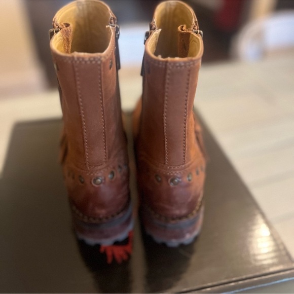 BUSSOLA | brown biker style boots Sz 7.5 genuine leather - Picture 2 of 4